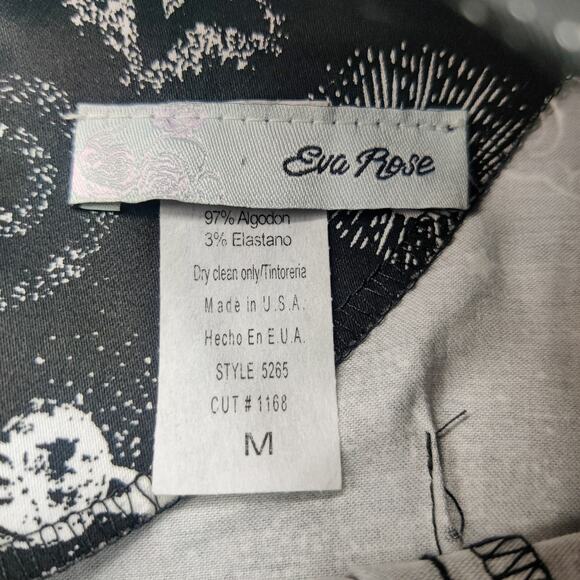 NWT Eva Rose Retro Short Sleeve Fit & Flare Black Witchy Celestial 50s Dress M - Picture 5 of 13